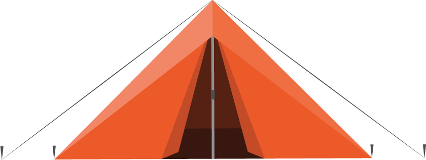 オレンジ色のテントの画像